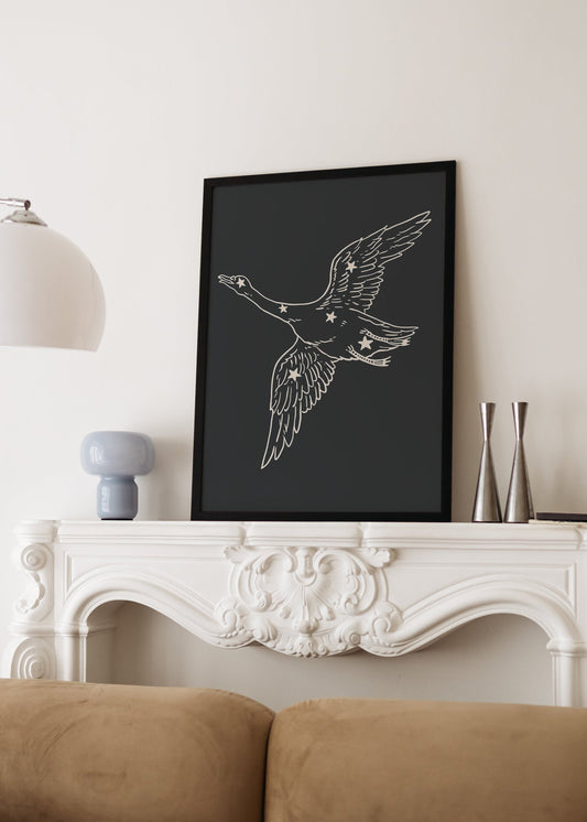Flying Swan Poster