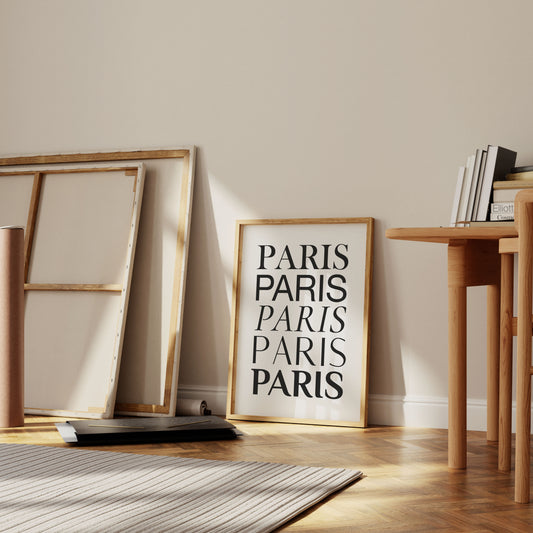 Paris in Typeface Poster