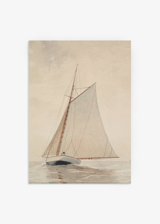 Winslow Homer Sailing off Gloucester Print