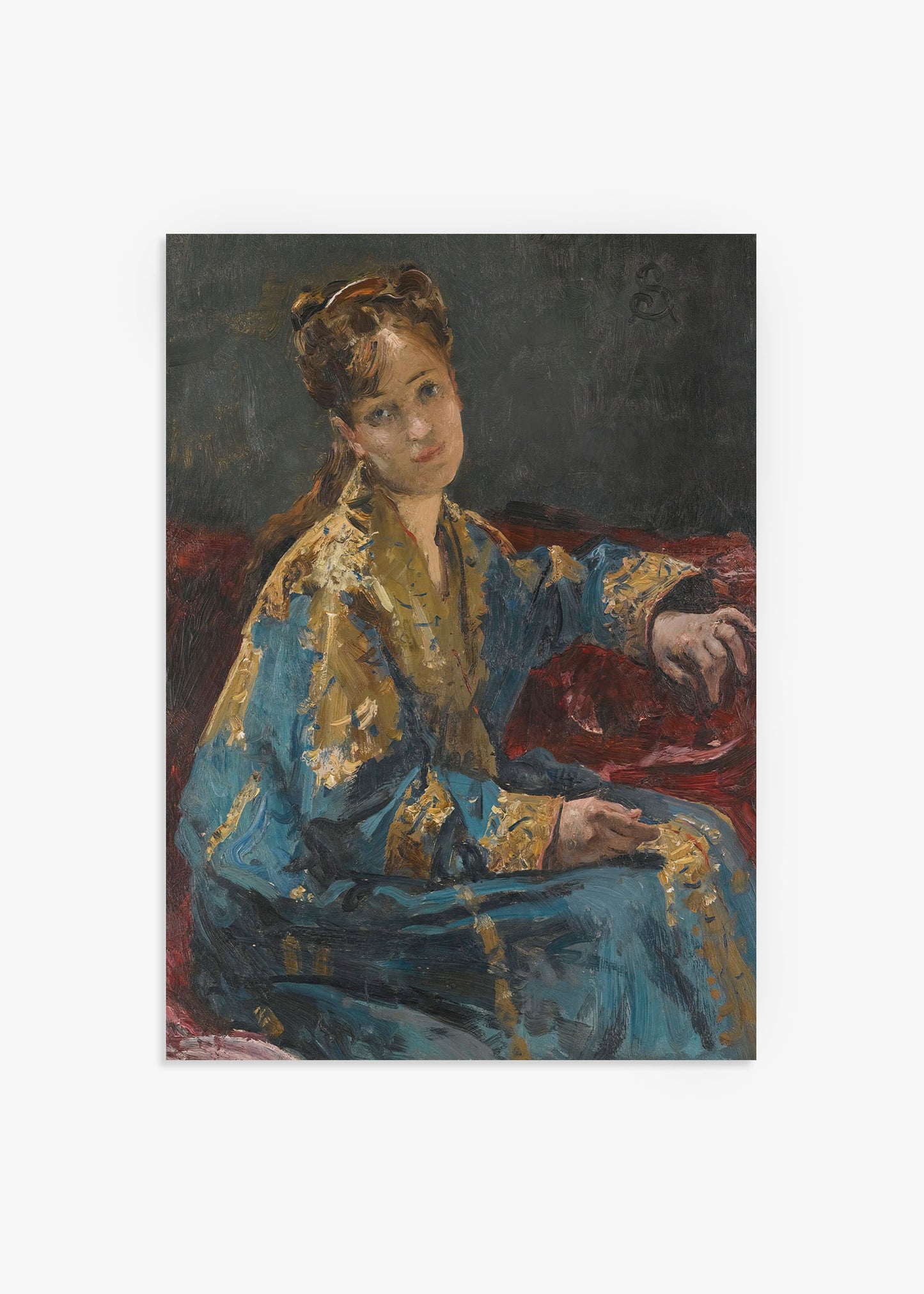 La Dame En Bleu Poster by Alfred Stevens