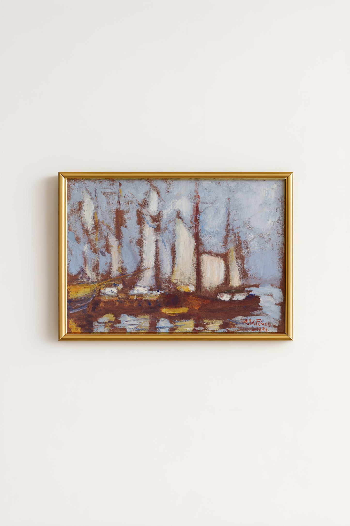 Alfred William Finch Sailing Vessels Poster