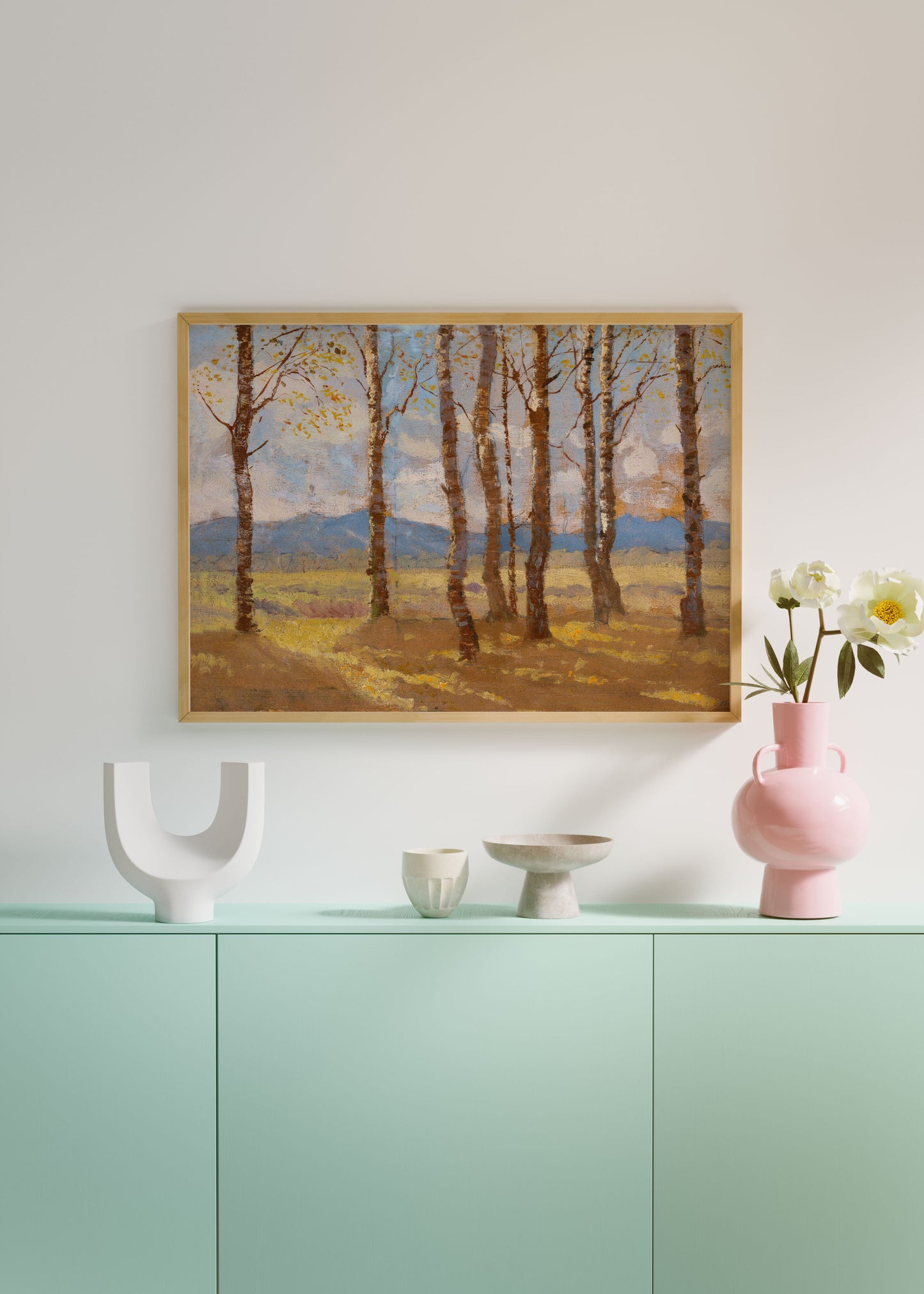 Birches in Autumn Poster