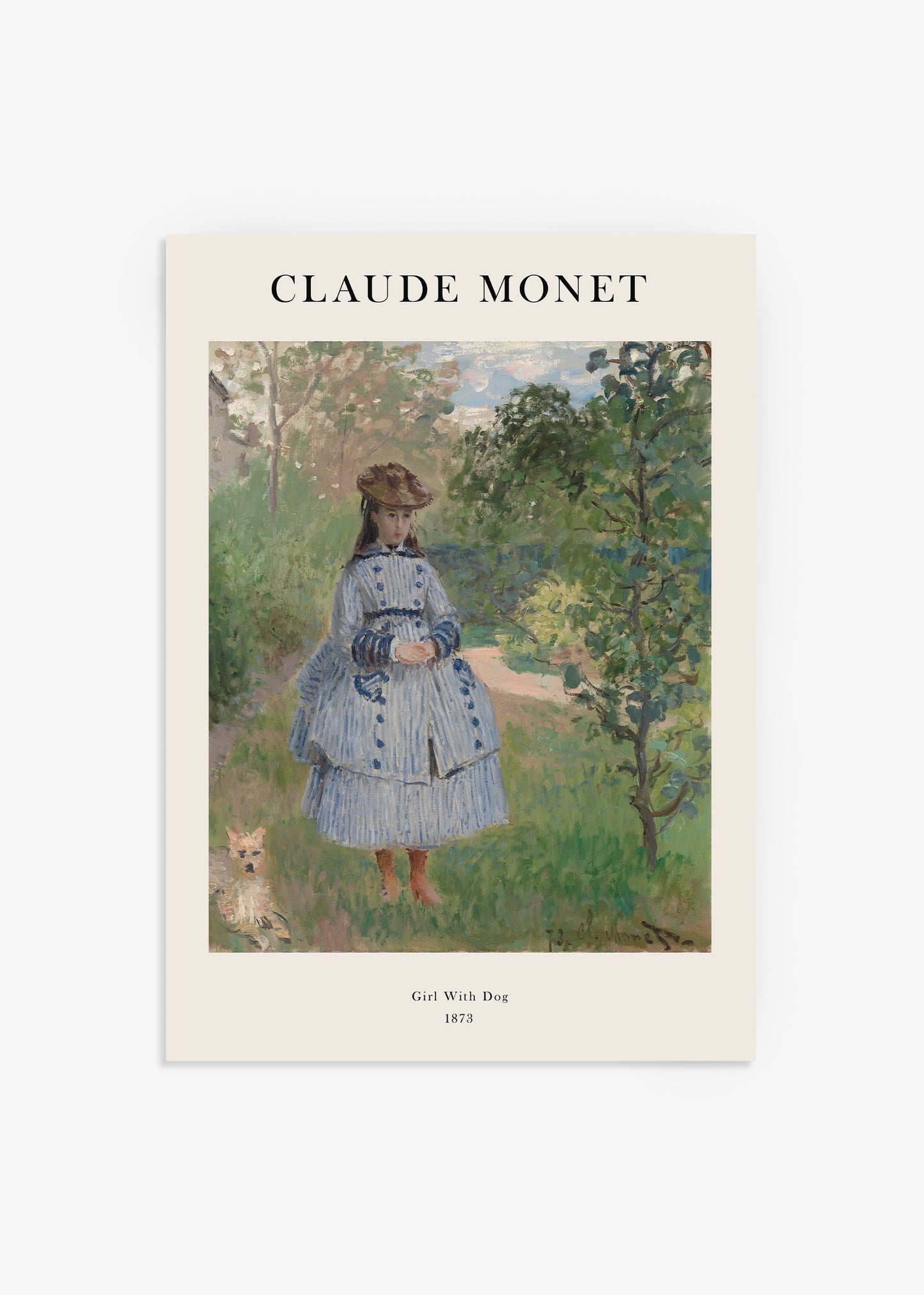 Claude Monet Girl With a Dog Print
