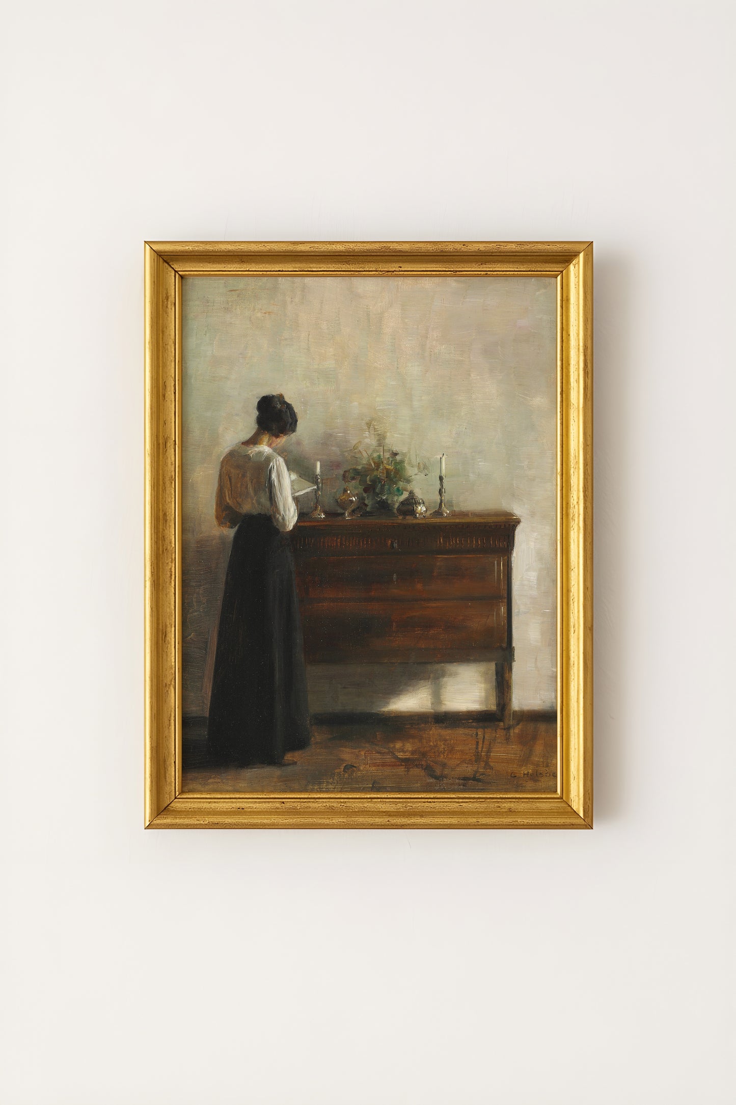 Carl Holsøe - Woman Reading Art Print