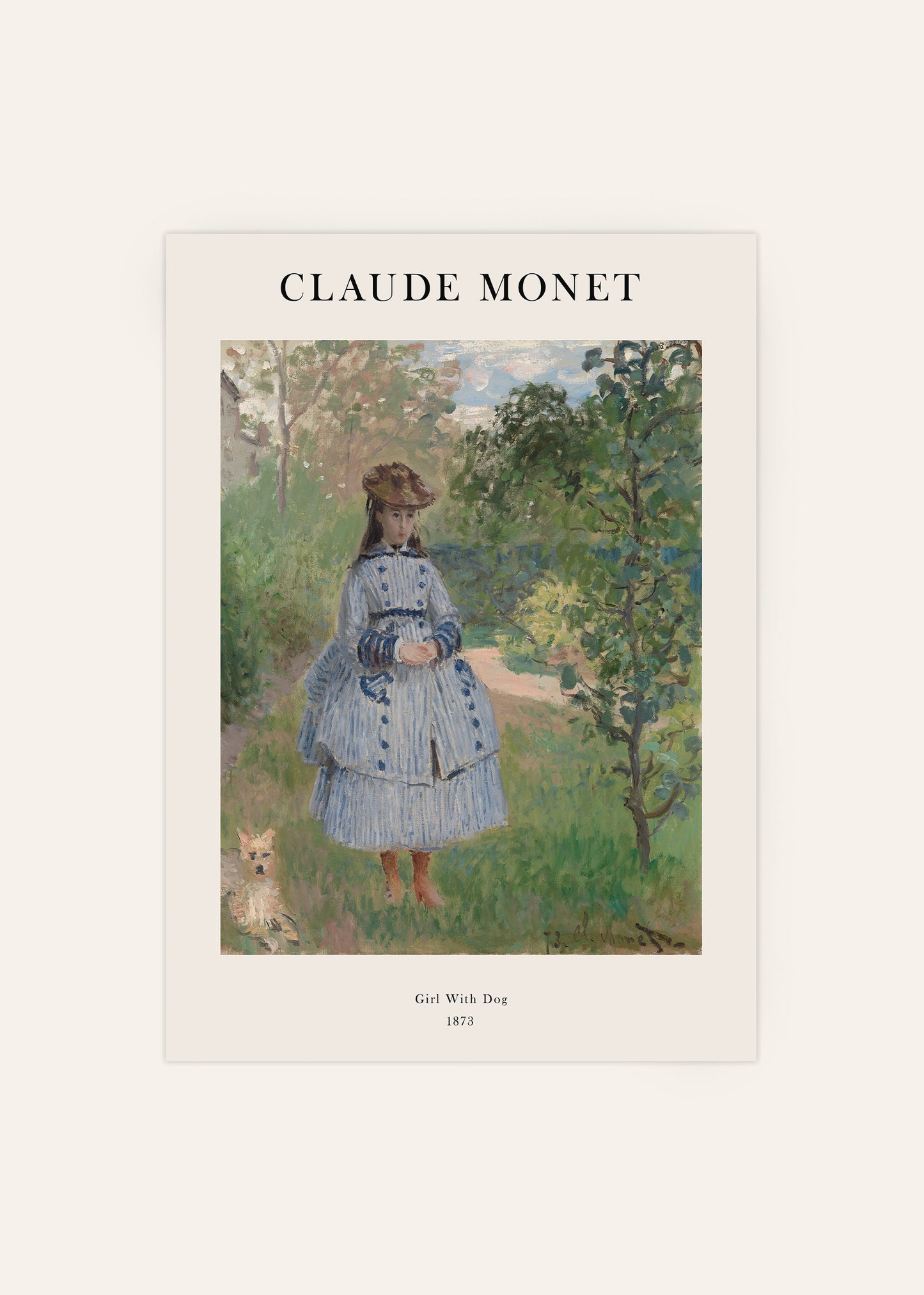 Claude Monet Girl With a Dog Print
