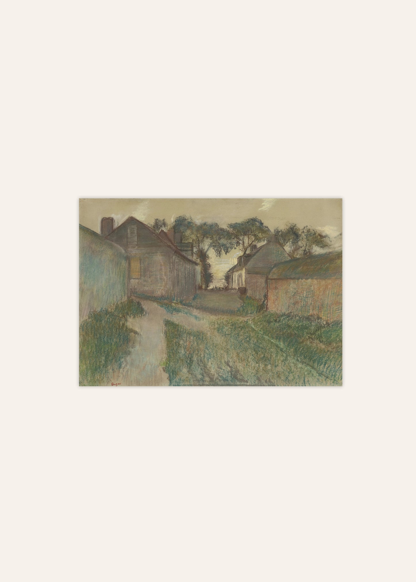 Degas - La rue Quesnoy Saint-Valéry-sur-Somme Print