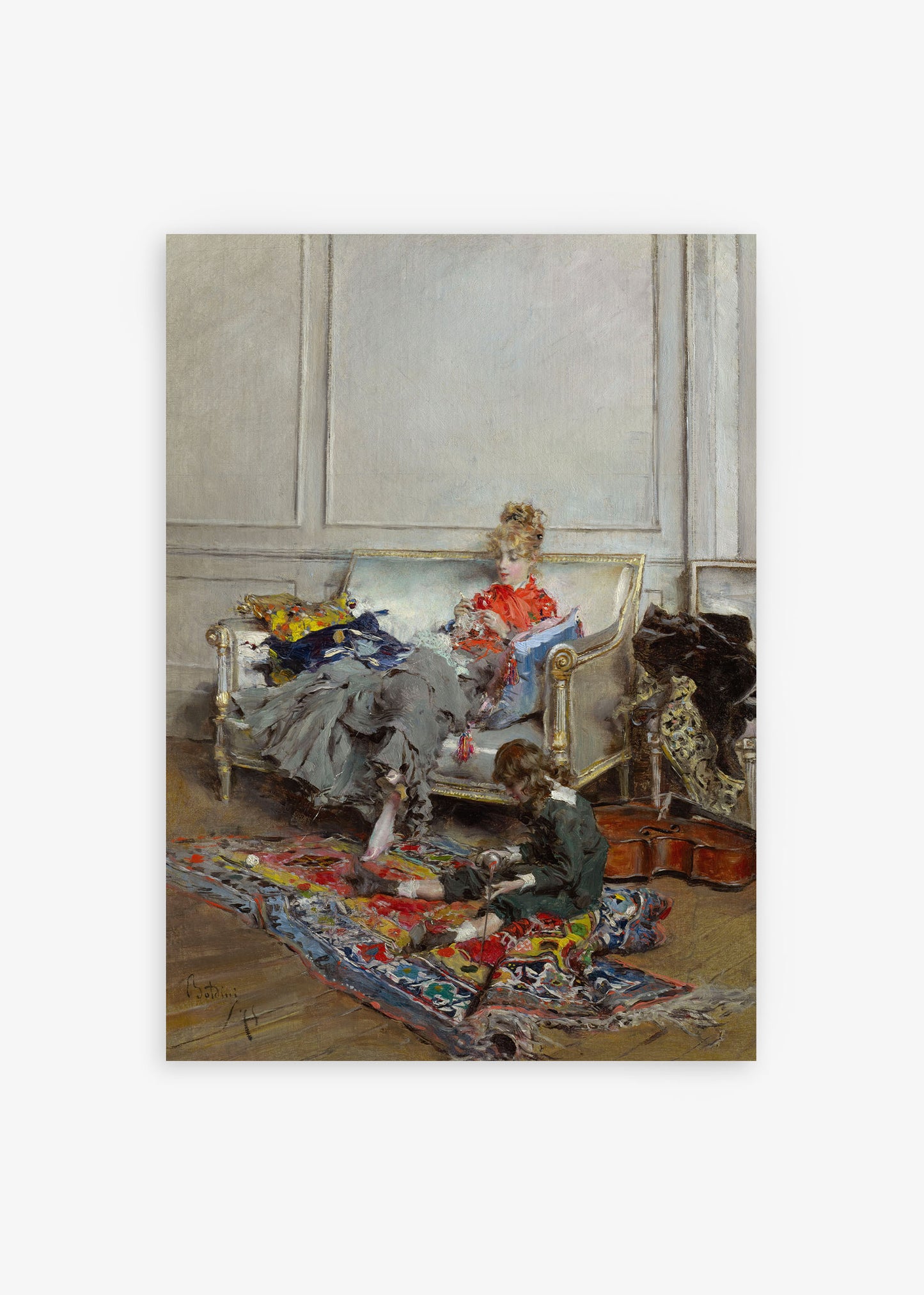 Young Woman Crocheting Poster