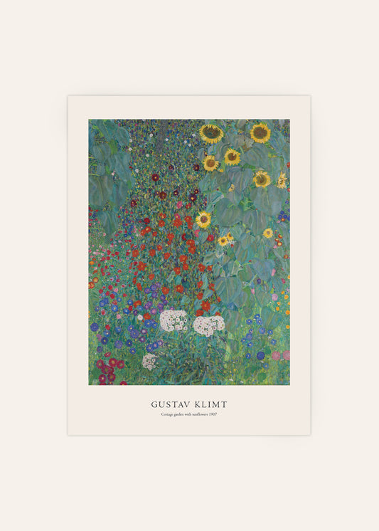 Gustav Klimt Cottage Garden With Sunflowers Print