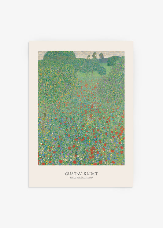 Gustav Klimt Blühender Mohn Mohnwiese Print