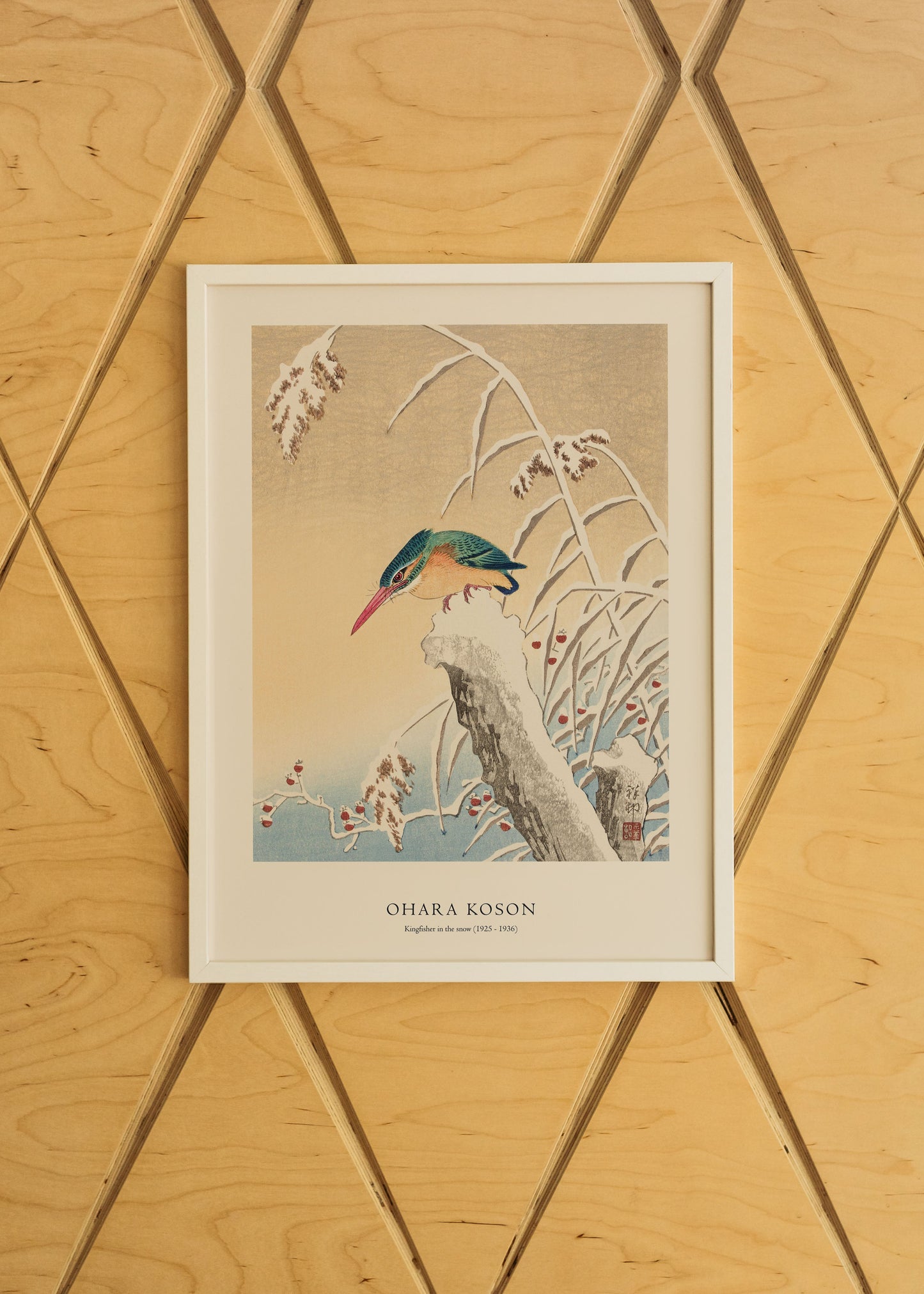Ohara Koson Kingfisher in the Snow Print