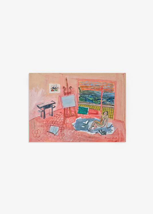 Nude in The Red Studio of Vence Print