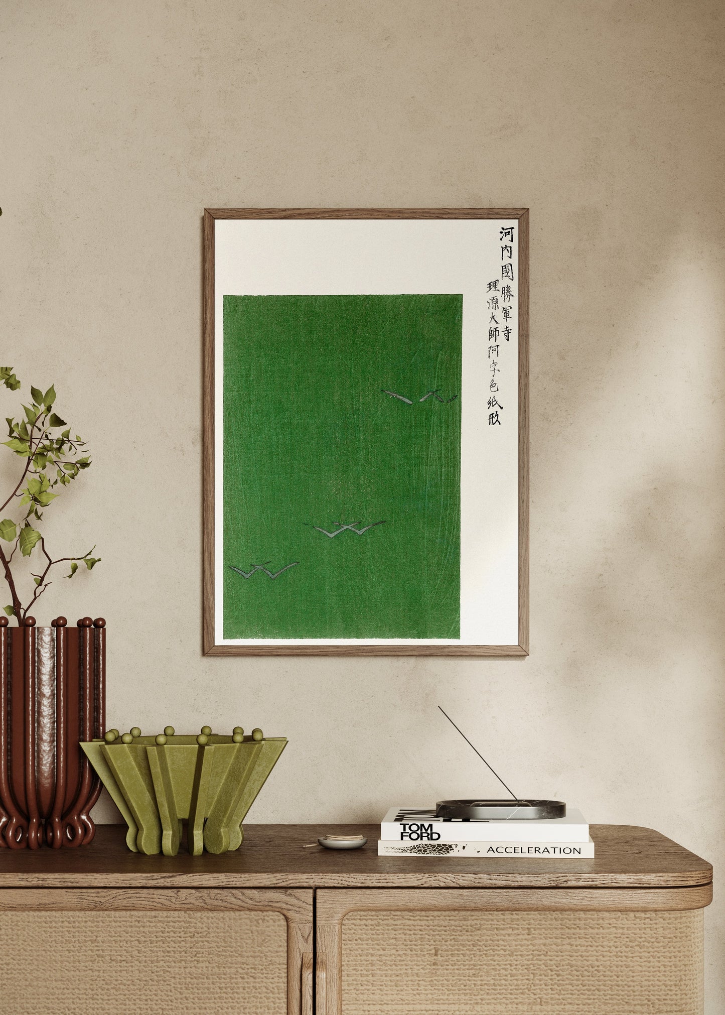 Woodblock Print of Seagulls