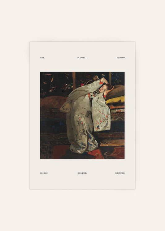 Girl In A White Kimono Poster