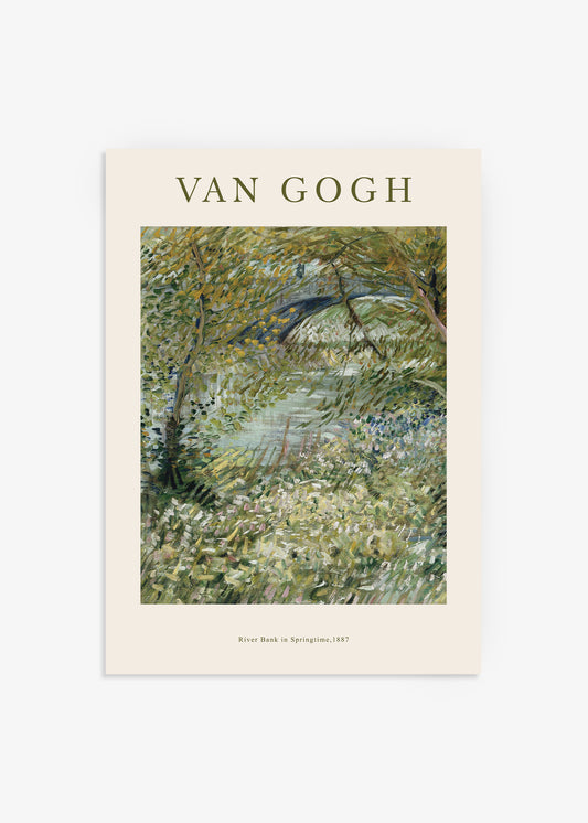 Van Gogh River Bank In Springtime Poster