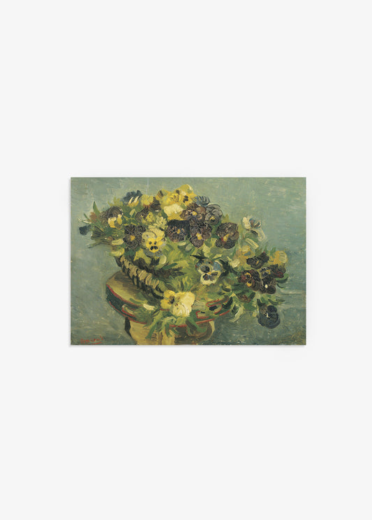 Basket of pansies on a small table
Vincent van Gogh