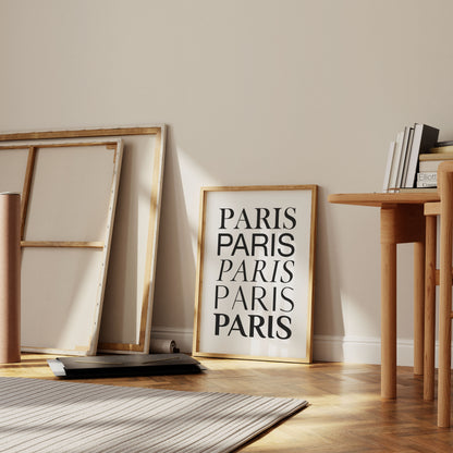 Paris in Typeface Poster