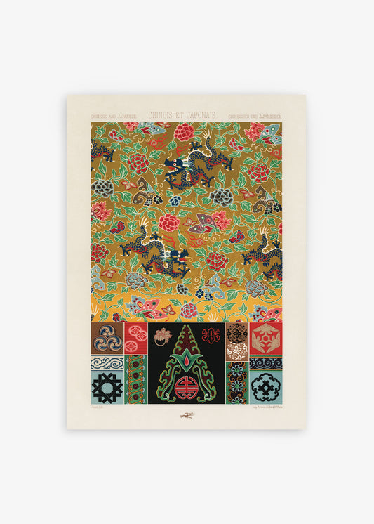 Chinese and Japanese Pattern Poster