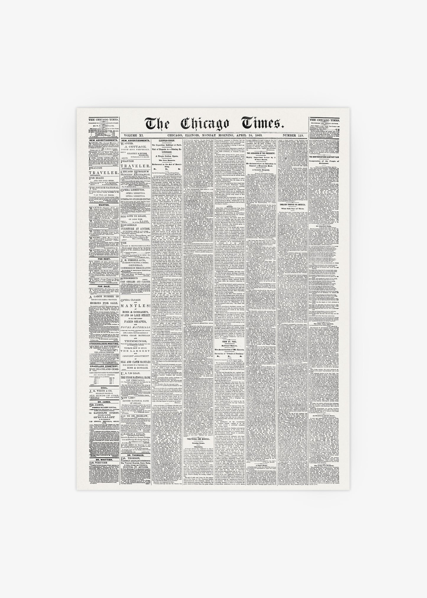 The Chicago Times Newspaper Poster
