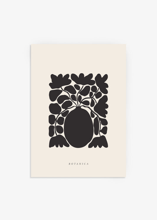 Botanical Vase And Flowers Poster