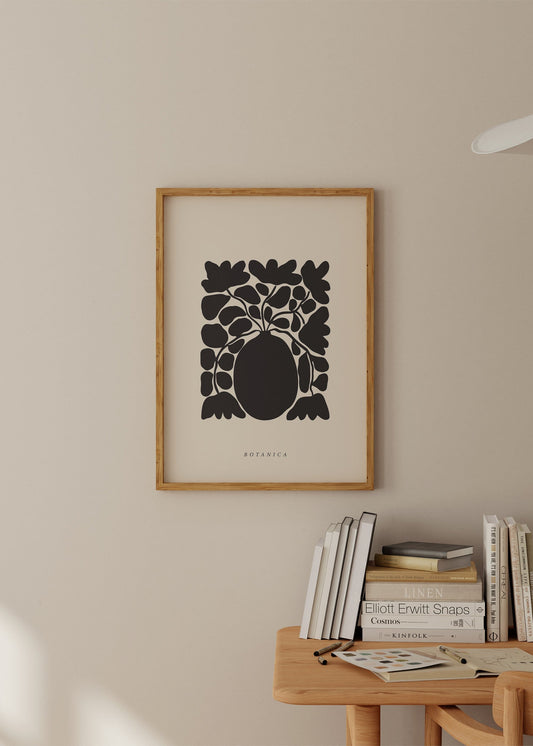 Botanical Vase And Flowers Poster