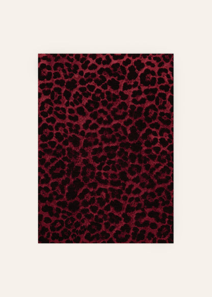 Burgundy Leopard Pattern Poster