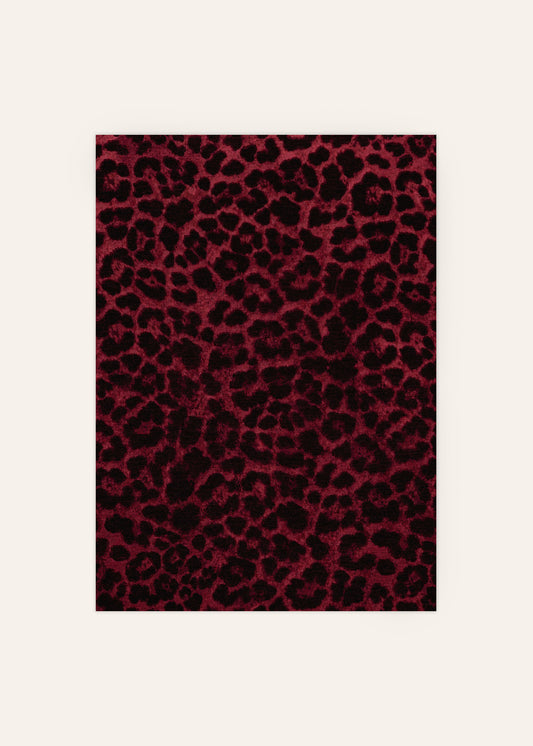 Burgundy Leopard Pattern Poster
