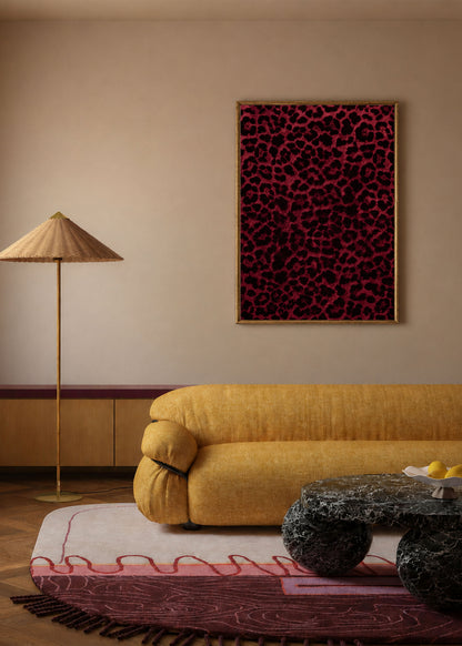 Burgundy Leopard Pattern Poster
