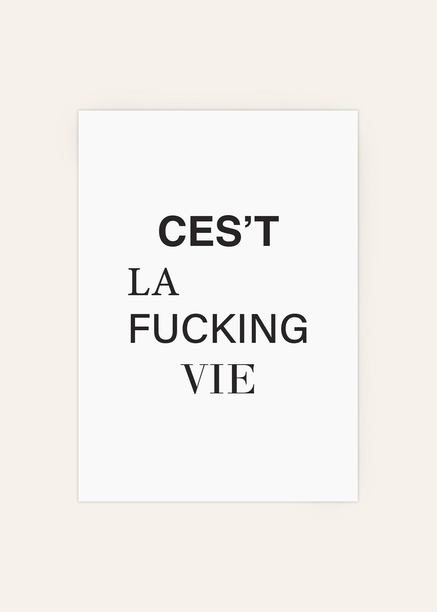 Ces't La Vie Type Poster