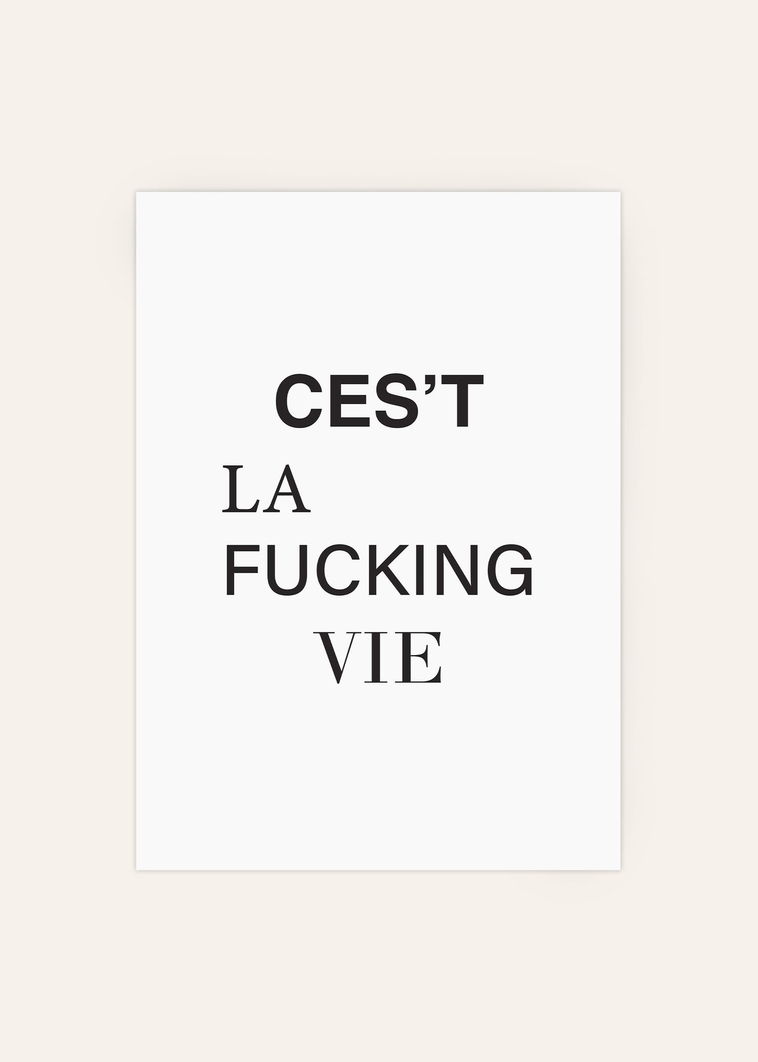 Ces't La Vie Type Poster Image