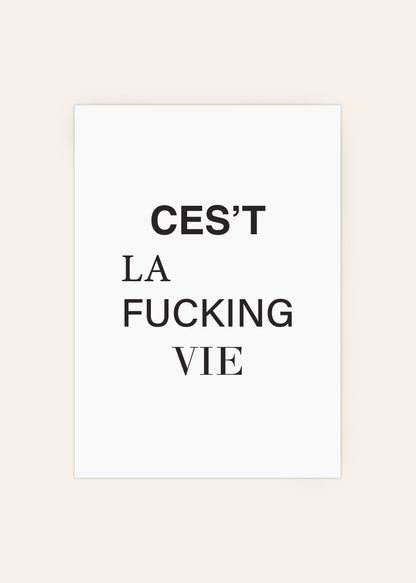 Ces't La Vie Type Poster