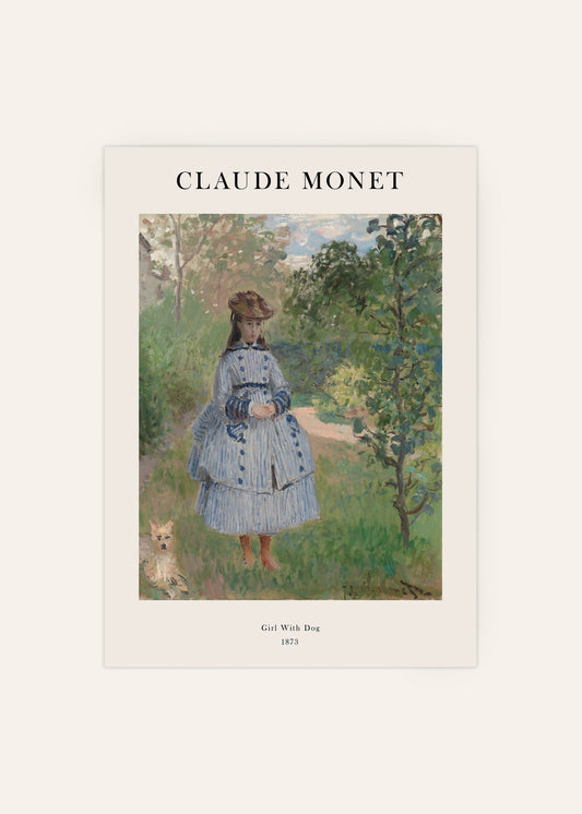 Claude Monet Girl With a Dog Print