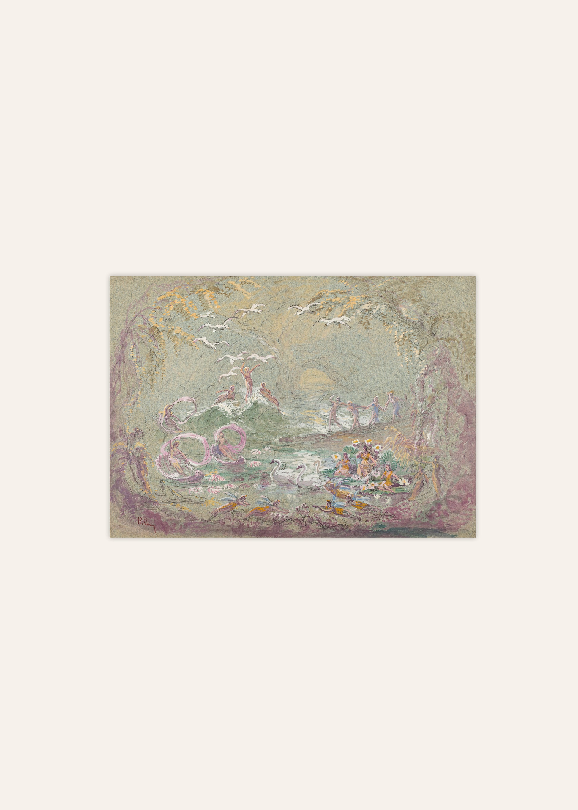 Fairies And Swans Poster