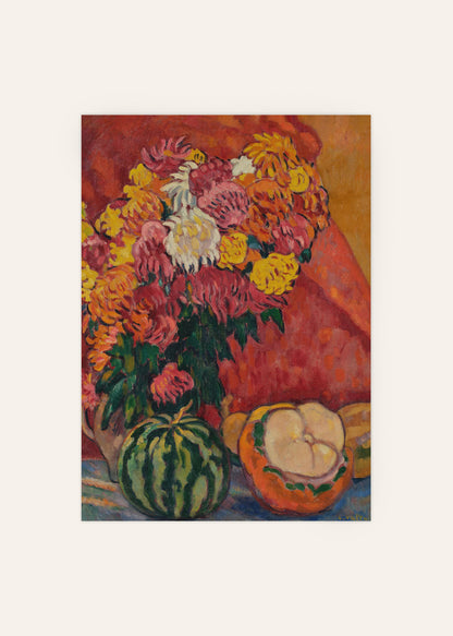 Flowers and Melons Still Life