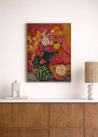 Flowers and Melons Still Life