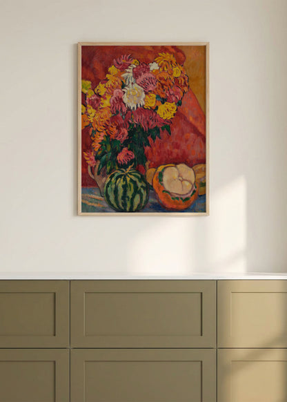 Flowers and Melons Still Life