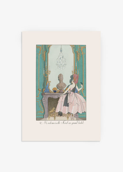 George Barbier - Miss Sorel in Grand Attire Poster