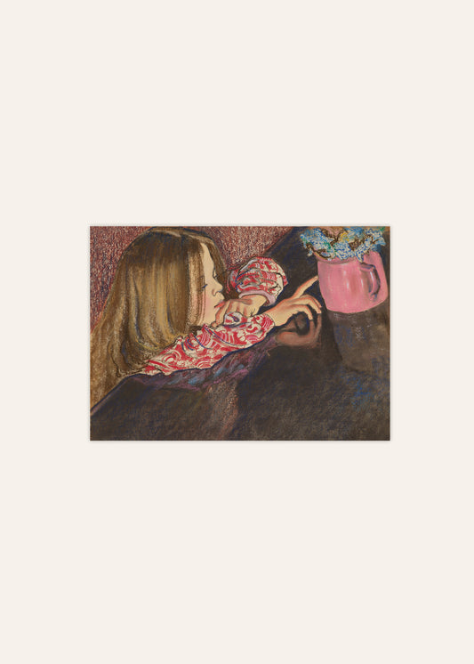 Girl With a Vase of Flowers Poster