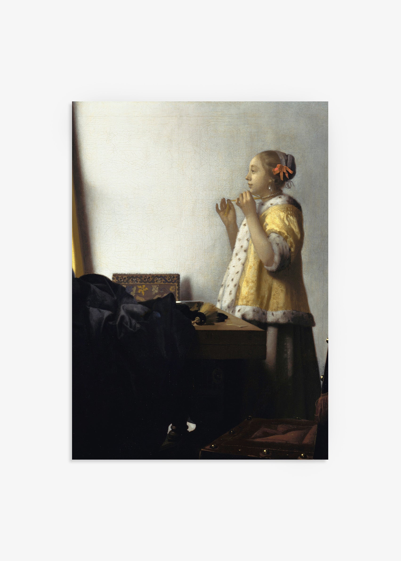 Johannes Vermeer Young Woman with a Pearl Necklace Print