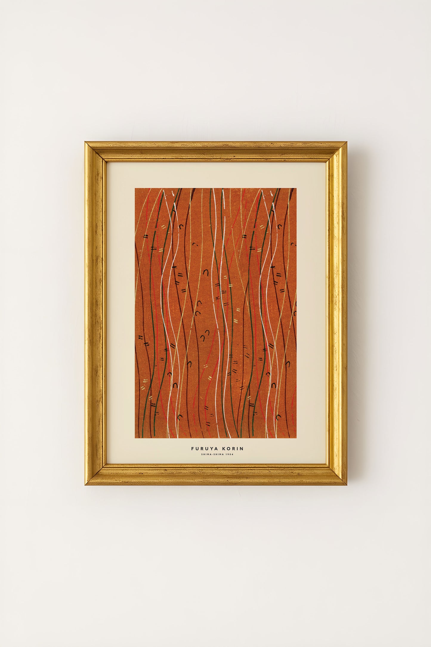 Japandi Art Brown Woodblock Print