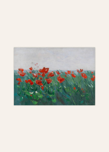 Karl Hagemeister - Roter Mohn am Seeufer Poster