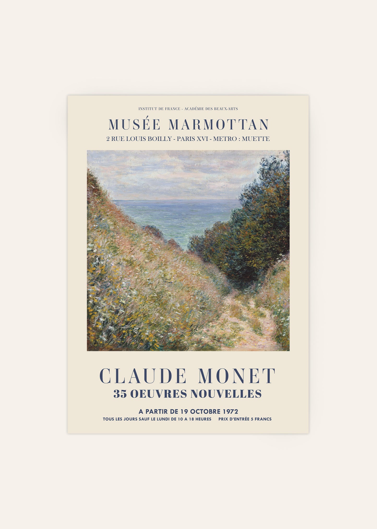 Monet - Road at La Cavée, Pourville Print