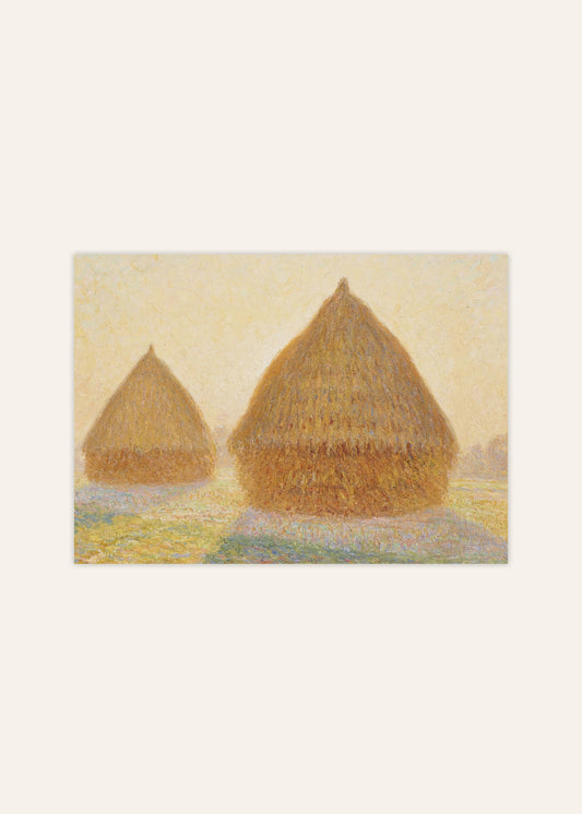 Monet Inspired Haystacks Poster