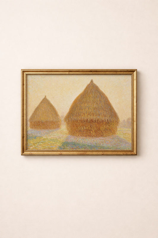Monet Inspired Haystacks Poster