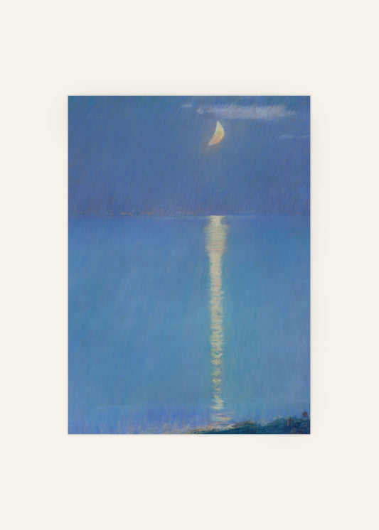 Moonlight At Sea Poster