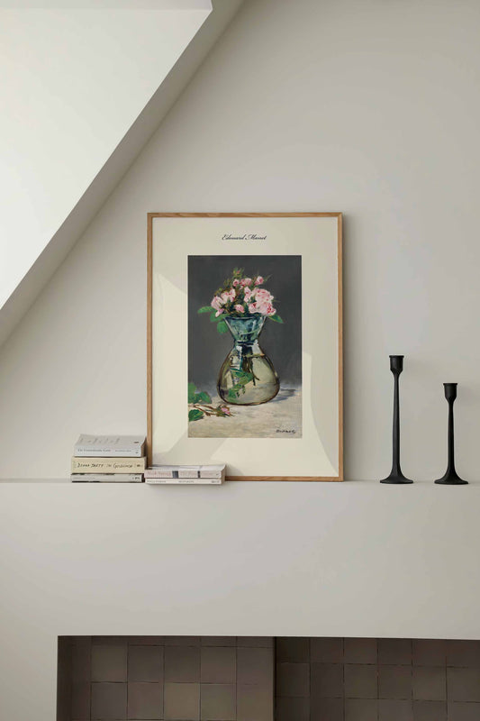 Moss Roses in a Vase Poster Edouard Manet