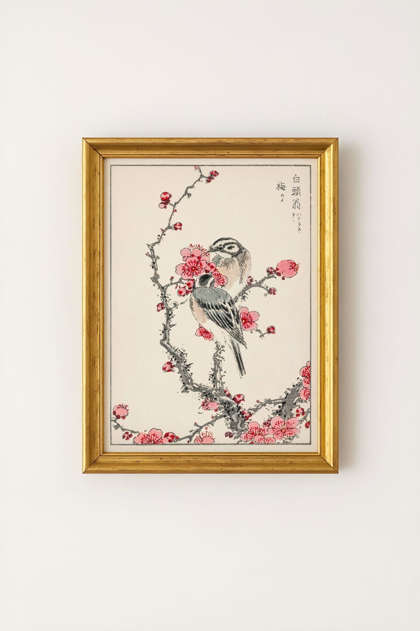 Numata Kashu - Pine Bunting and Plum Tree Print