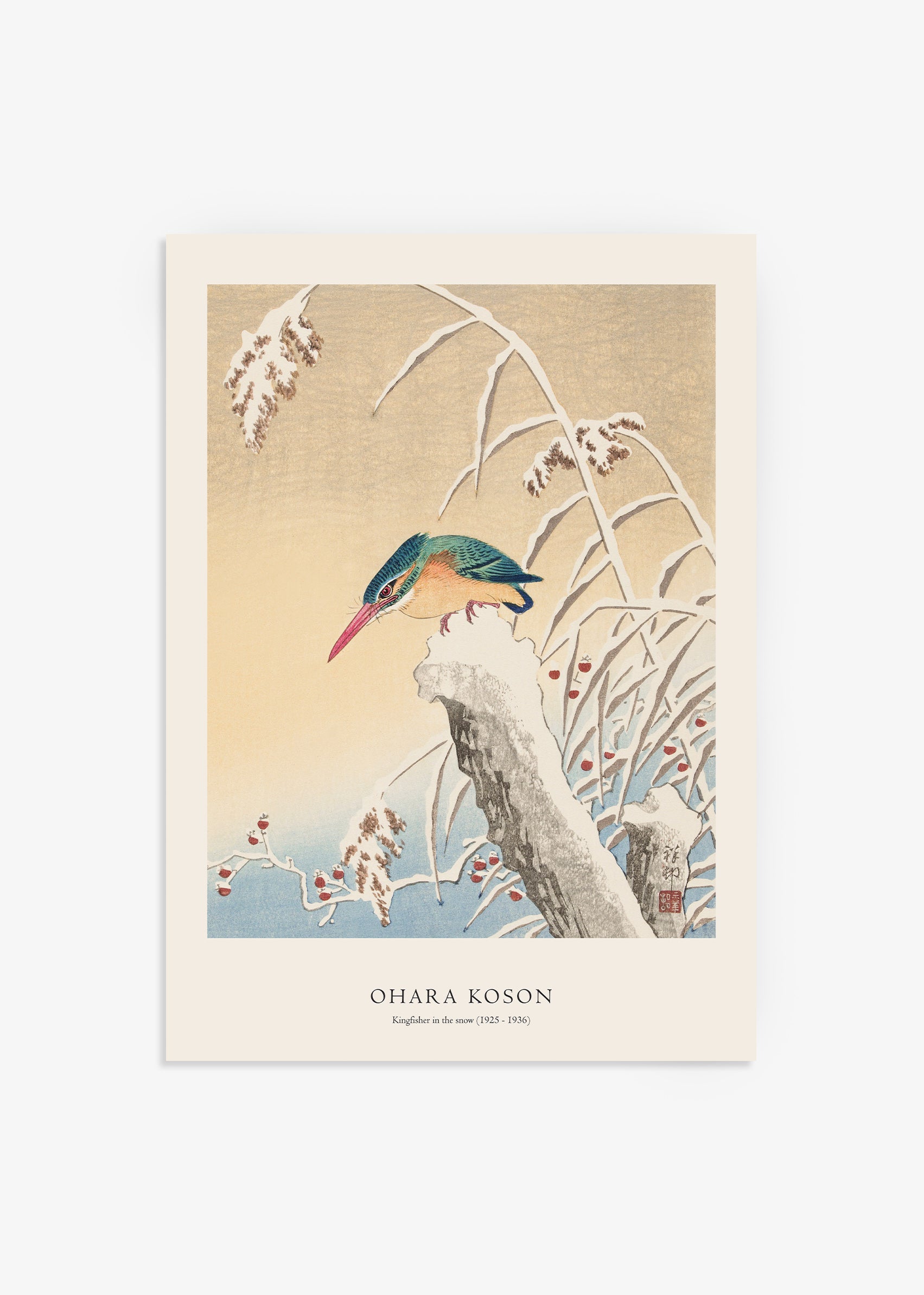 Ohara Koson Kingfisher in the Snow Print