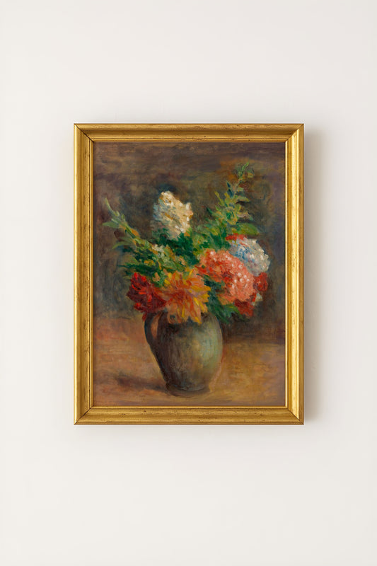 Peonies and Geraniums Poster