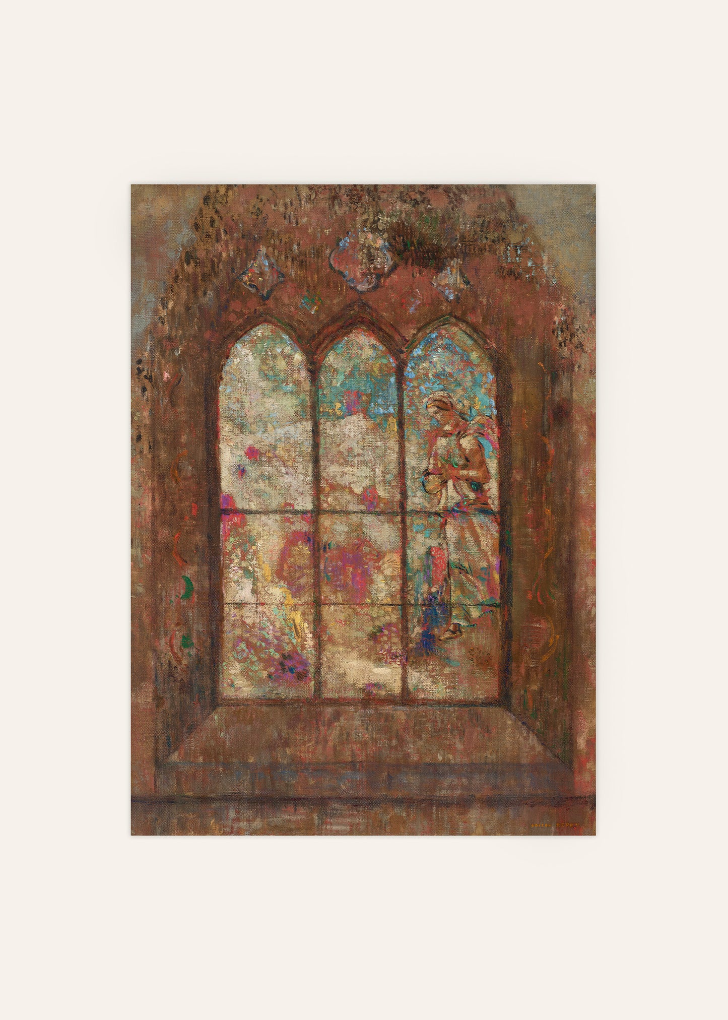 Le Vitrail Poster by Odilon Redon