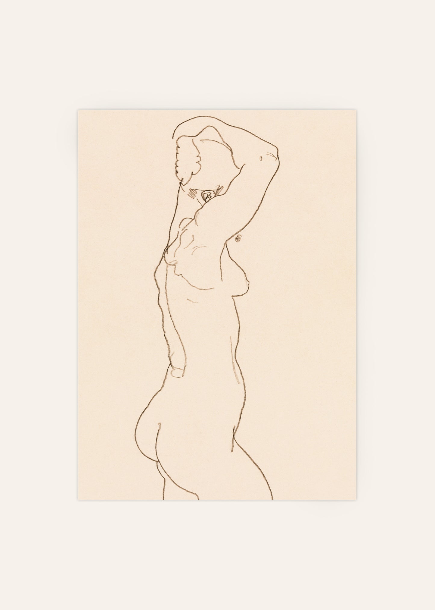 Standing Nude Poster by Egon Schiele